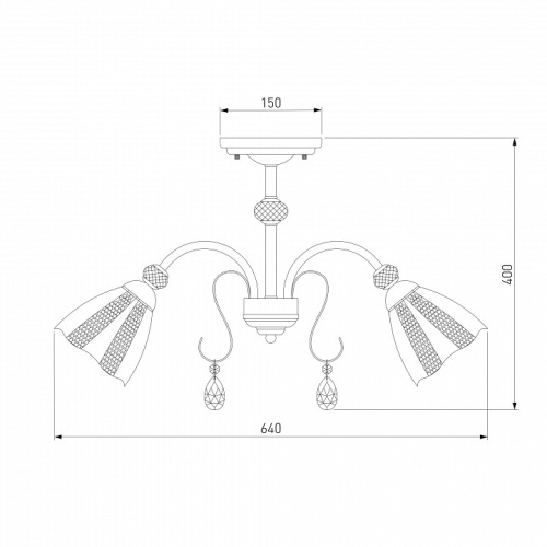 Люстра на штанге Eurosvet Floranse 30155/5 античная бронза в Нижнем Новгороде фото 4