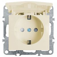 Розетка с заземлением и со шторкой, без рамки с крышкой Stekker Эрна 39330 в Нижнем Новгороде