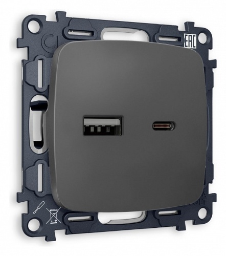 Розетка 2хUSB type A и C без рамки Ambrella Volt OMEGA MO911010 в Нижнем Новгороде