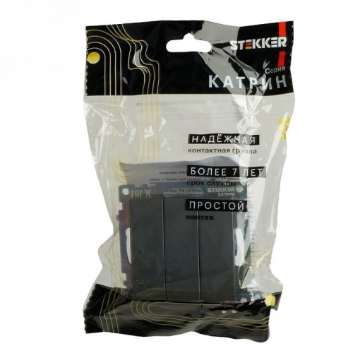 Выключатель трехклавишный без рамки Stekker Катрин 49415 в Нижнем Новгороде фото 4