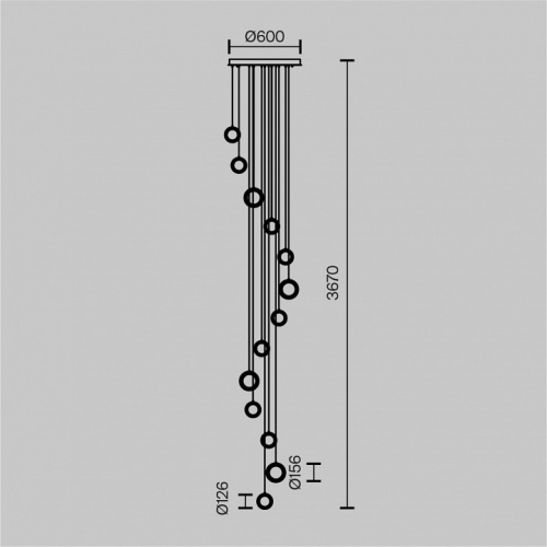 Подвесная люстра Maytoni Pharao MOD361PL-L58BS3K в Котово фото 2