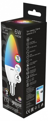 Лампа светодиодная Gauss 406 E14 6Вт 3000-6500K 103101406 в Нижнем Новгороде