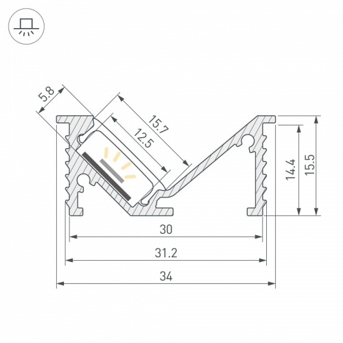 Профиль встраиваемый Arlight SL-BEVEL 063941 в Нижнем Новгороде фото 2