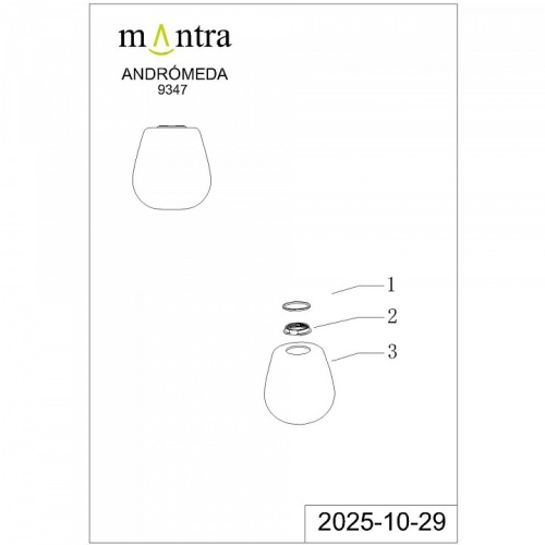 Плафон стеклянный Mantra Andromeda 9347 в Нижнем Новгороде фото 2