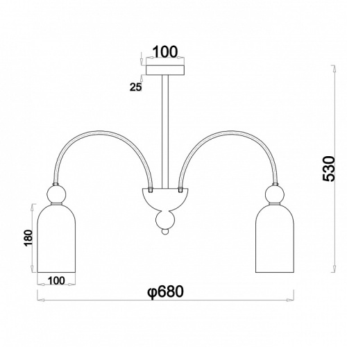 Люстра на штанге Escada Ode 686/5PL Chrome в Нижнем Новгороде фото 3