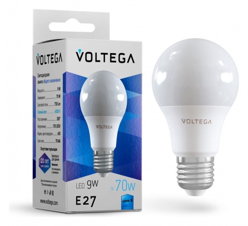 Лампа светодиодная Voltega General purpose bulb 9W E27 9Вт 4000K 8443 в Реутове