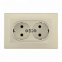 Розетка двойная с заземлением и со шторкой Arte Milano SET06-2 SET06-double-40-2 shampan в Нижнем Новгороде
