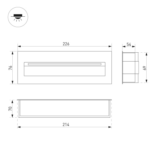 Светильник LTD-TRAIL-S226x76-8W Warm3000 (GR, 65 deg, 230V) (Arlight, IP65 Металл, 3 года) в Каменке фото 5