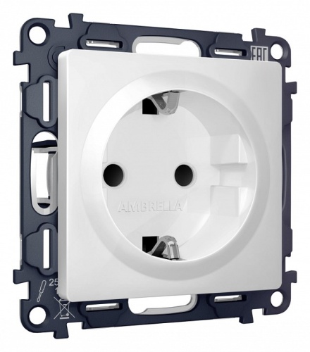 Розетка с заземлением и со шторкой, без рамки Ambrella Volt ALFA MA127010 в Нижнем Новгороде