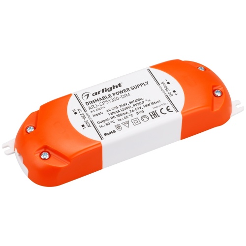 Блок питания ARJ-SP51350-DIM (18W, 350mA, PFC, Triac) (Arlight, IP20 Пластик, 3 года) в Пыталово