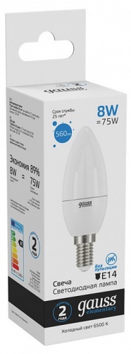 Лампа светодиодная Gauss 331 E14 8Вт 6500K 33138 в Нижнем Новгороде фото 4