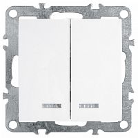 Выключатель двухклавишный с подсветкой без рамки Stekker Эрна 39310 в Нижнем Новгороде