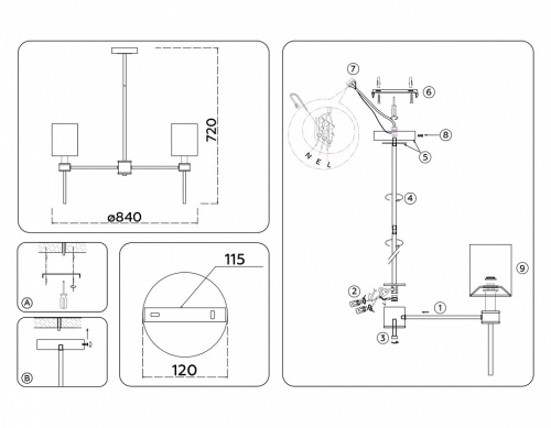 Люстра на штанге Ambrella Light HIGH LIGHT LH72373 в Нижнем Новгороде фото 4