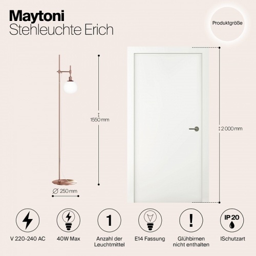 Торшер Maytoni Erich MOD221-FL-01-G в Бородино фото 5