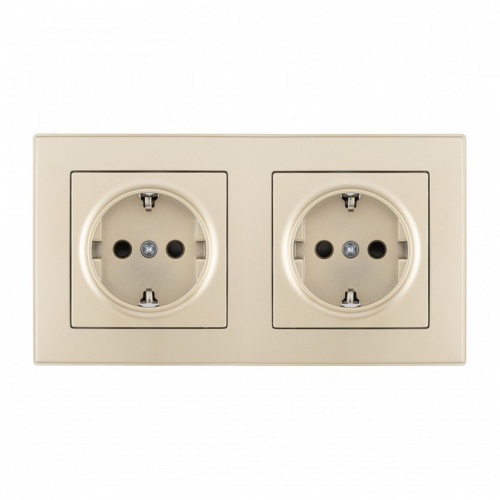 Розетка с заземлением и со шторкой Arte Milano SET06-2 SET06-2-40-1x2 shampan в Нижнем Новгороде