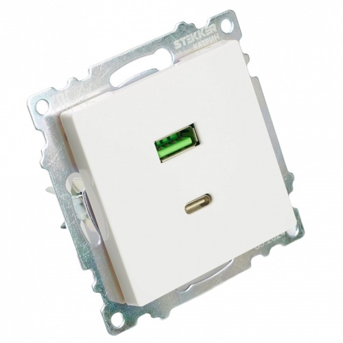 Розетка 2хUSB type A и C без рамки Stekker Катрин 50051 в Нижнем Новгороде фото 9