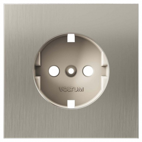 Накладка для розетки с заземлением Voltum S70 METAL VLSM000611 в Нижнем Новгороде
