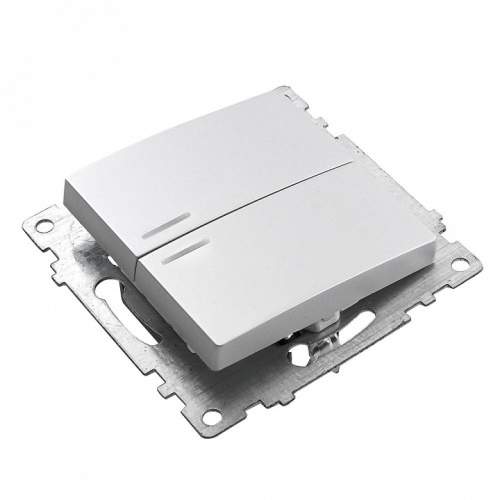 Выключатель двухклавишный с подсветкой без рамки Stekker Катрин 39579 в Нижнем Новгороде фото 2