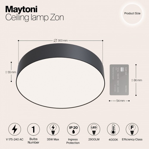 Накладной светильник Maytoni Zon C032CL-L43B4K в Ермолино фото 4