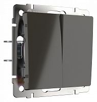 Выключатель двухклавишный без рамки Werkel серо-коричневый W1120007 в Нижнем Новгороде