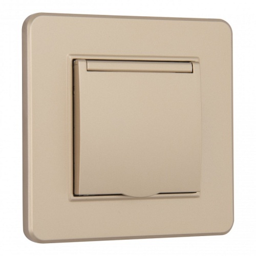 Розетка с заземлением и шторкой, с крышкой Arte Milano SET16-1 SET16-1-41-1 shampan в Нижнем Новгороде фото 3