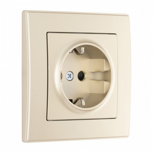 Розетка с заземлением и со шторкой Arte Milano SET06-1 SET06-1-40-1 shampan в Нижнем Новгороде