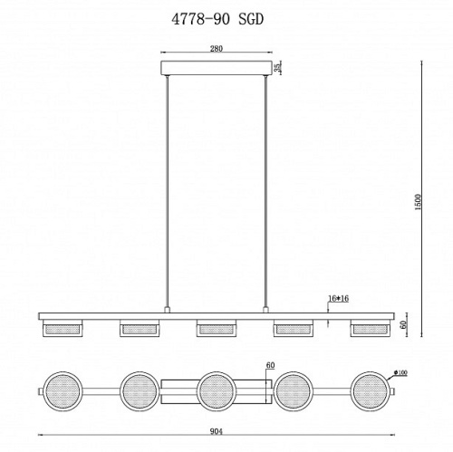 Подвесной светильник iLedex Link 4778-90 MBK+SGD в Нижнем Новгороде фото 3