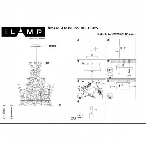 Люстра на штанге iLamp CASA 966C-12 CR+CL в Нижнем Новгороде фото 2