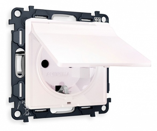 Розетка с заземлением и со шторкой, без рамки с крышкой Ambrella Volt ALFA MA208010 в Нижнем Новгороде