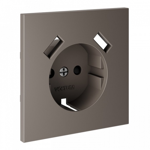 Накладка для розетки с заземлением и со шторками и 2хUSB type A Voltum S70 VLS000914 в Нижнем Новгороде фото 6