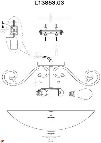 Светильник потолочный 3х60W Е27 L'Arte Luce Napoli в Нижнем Новгороде фото 5