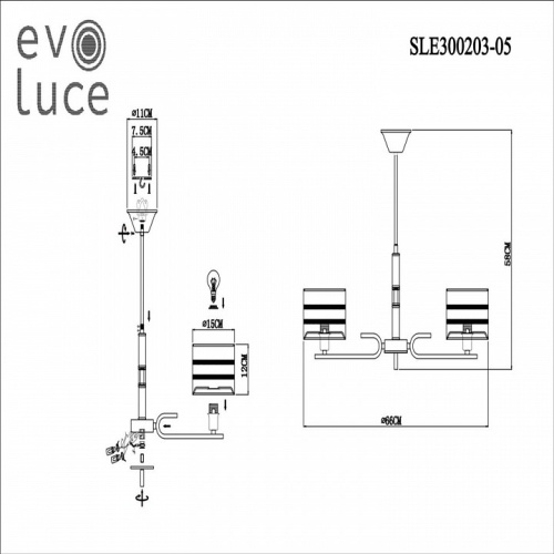 Люстра на штанге EVOLUCE Almese SLE300203-05 в Перми фото 2