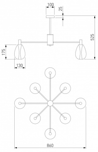Люстра на штанге Eurosvet Magma 60175/8 латунь в Нижнем Новгороде фото 2