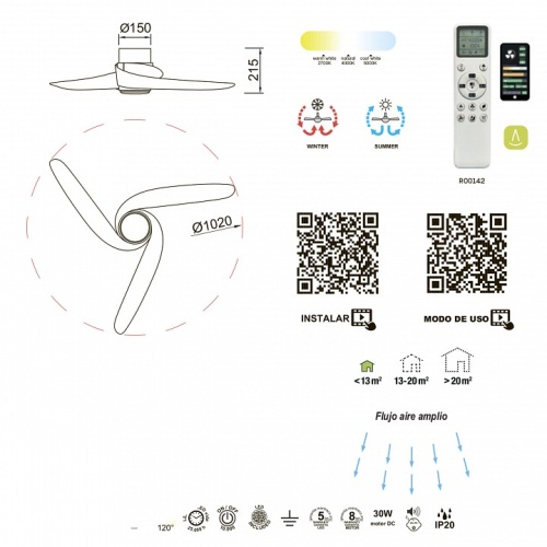Светильник с вентилятором Mantra Groenland 9066 в Нижнем Новгороде фото 2