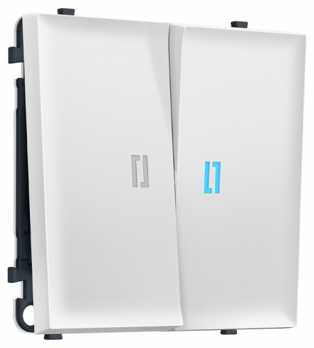 Выключатель проходной двухклавишный с подсветкой без рамки Ambrella Volt MS MS124040 в Нижнем Новгороде
