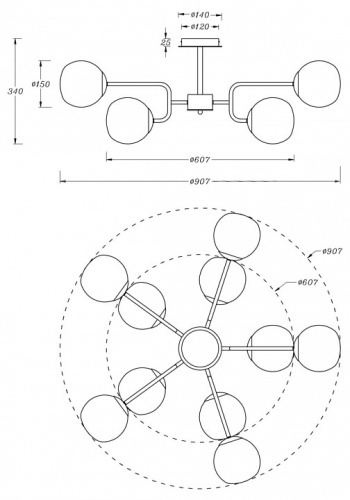 Люстра на штанге Maytoni Erich MOD221PL-10N в Нижнем Новгороде фото 4