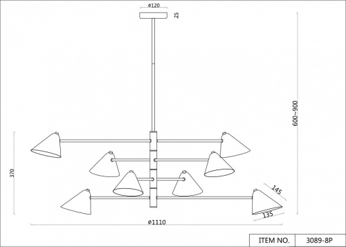 Подвесная люстра F-promo Trikoniya 3089-8P в Нижнем Новгороде фото 4