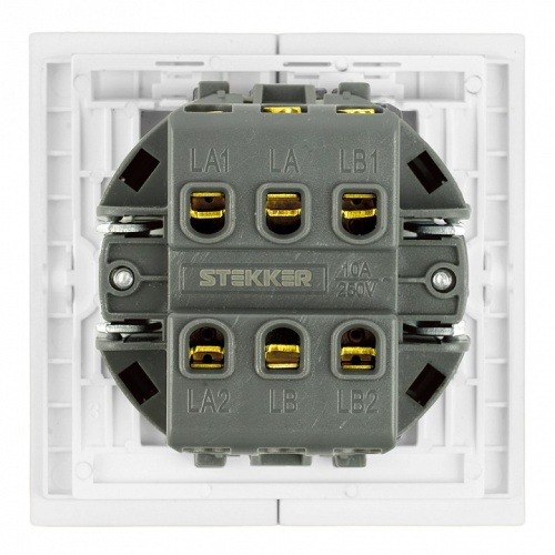 Переключатель двухклавишный без рамки Stekker Мия 50434 в Нижнем Новгороде фото 5