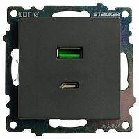 Розетка 2хUSB type A и C без рамки Stekker Катрин 50052 в Нижнем Новгороде