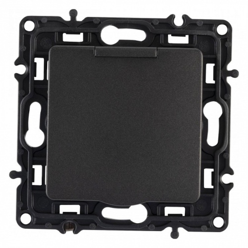 Розетка влагозащищенная с заземлением и со шторкой с крышкой Arte Milano am-217 217.41-1.black в Нижнем Новгороде фото 6