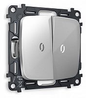 Выключатель двухклавишный с подсветкой без рамки Ambrella Volt OMEGA MO404015 в Нижнем Новгороде