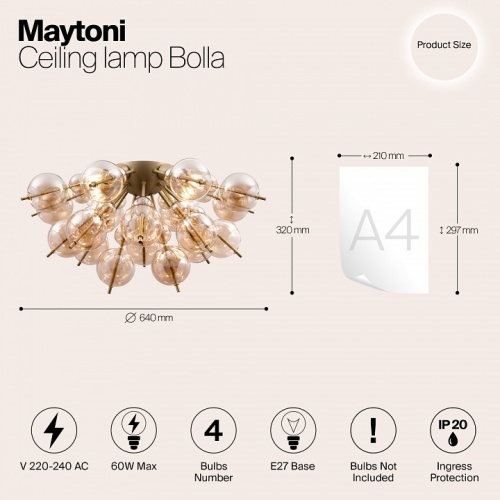 Потолочная люстра Maytoni Bolla MOD133CL-04BS в Нижнем Новгороде фото 2