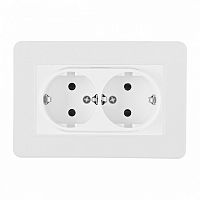 Розетка двойная с заземлением и со шторкой Arte Milano SET16-2 SET16-double-40-2 white в Нижнем Новгороде