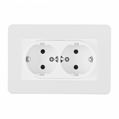 Розетка двойная с заземлением и со шторкой Arte Milano SET16-2 SET16-double-40-2 white в Нижнем Новгороде