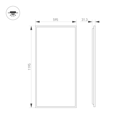 Светильник DL-TITAN-S600x1200-60W Day4000 (WH, 120 deg, CRI90, 230V) (Arlight, IP40 Металл, 7 лет) в Заречном фото 3