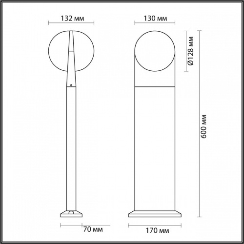 Наземный низкий светильник Odeon Light Tilda 6652/12GL в Бородино фото 2