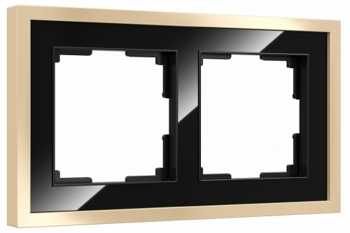 Рамка на 2 поста Werkel Baguette (черный/латунь) W0022852 в Нижнем Новгороде