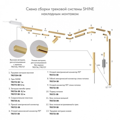 Трек накладной Denkirs SHINE BASE TR5716-SB в Нижнем Новгороде фото 2