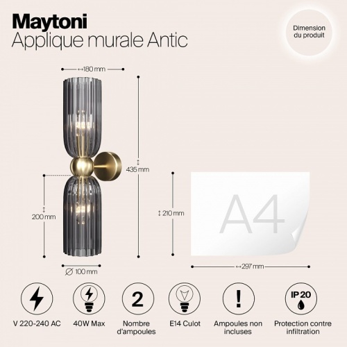 Бра Maytoni Modern 2 MOD302WL-02GR в Ревде фото 4