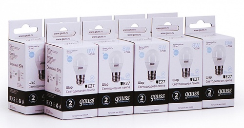 Лампа светодиодная Gauss 532 E27 8Вт 6500K 53238 в Нижнем Новгороде фото 7